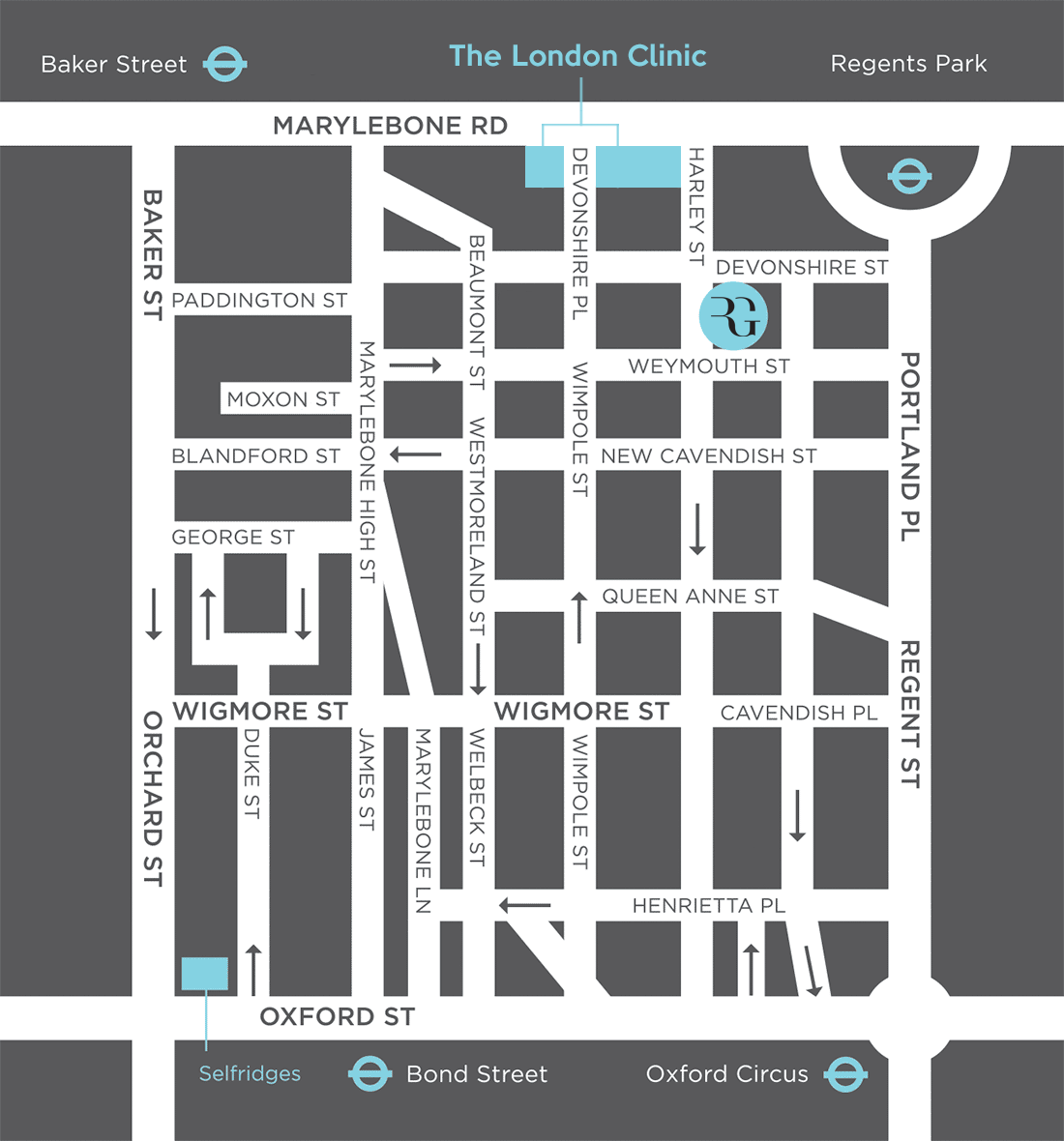 MAP - Harley street area